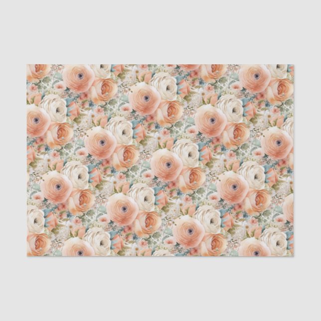 Elegante Peach Cream Seidenpapier (Vorderseite)