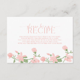 Elegante Peach Floral Bitte bringen Sie ein Rezept Begleitkarte