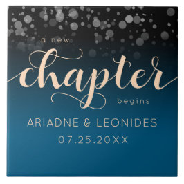 Elegante Peach Oceanic Blue Wedding ein neues Kapi Fliese