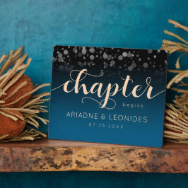 Elegante Peach Oceanic Blue Wedding ein neues Kapi Fotoplatte