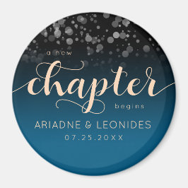 Elegante Peach Oceanic Blue Wedding ein neues Kapi Magnet