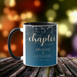 Elegante Peach Oceanic Blue Wedding ein neues Kapi Tasse