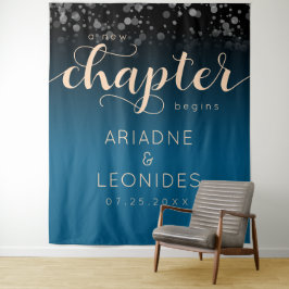Elegante Peach Oceanic Blue Wedding ein neues Kapi Wandteppich
