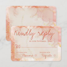 Elegante Peach Orange Gold Marmor Niedliche Hochze