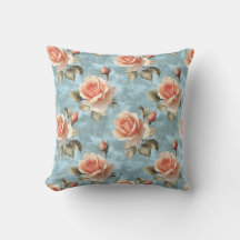 Elegante Peach-Rose im blauen Hintergrund