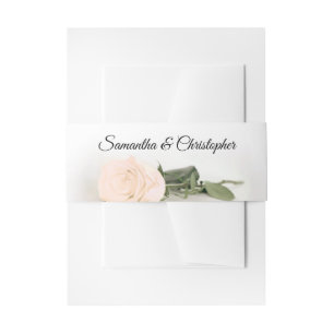 Elegante Peach Rose Simple Glam Wedding Einladungsbanderole