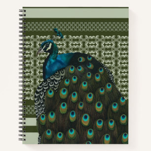 Elegante Peacock Bird Bird Liebhaber Notizbuch