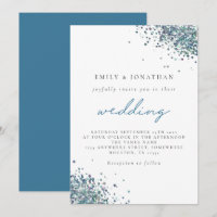 Elegante Peacock Blue Glitzer Wedding