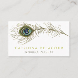 Elegante Peacock Feather Stilvolle Visitenkarte