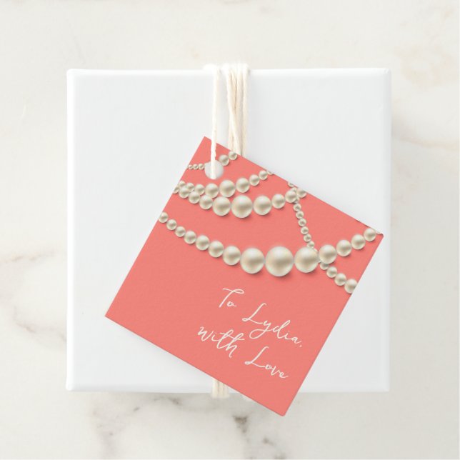 Elegante Pearl-Geschenkmarke - "To (Name), With Li Geschenkanhänger (Beispiel)