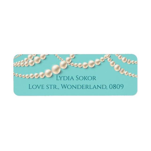 Elegante Pearl Return Address Label (Vorne)