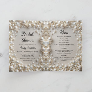 Elegante Pearls Bridal Dusche Einladung