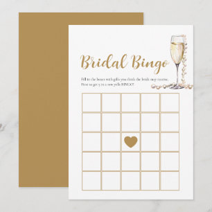 Elégante Pearls & Prosecco Bridal Bingo Carte de j