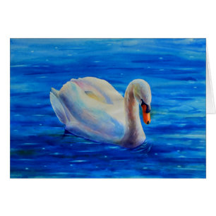 Elégante peinture d'aquarelle de cygne blanc