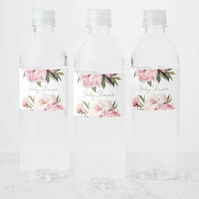 Elegante Peonies Babydusche (Flaschen)