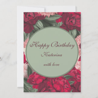 Elegante Peonies Happy Birthday Feiertagskarte