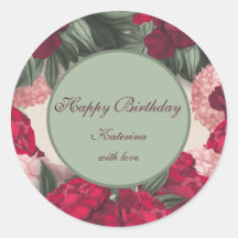 Elegante Peonies Happy Birthday