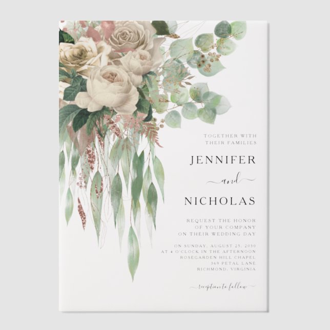Elegante Peonies Hochzeit (Vorderseite)