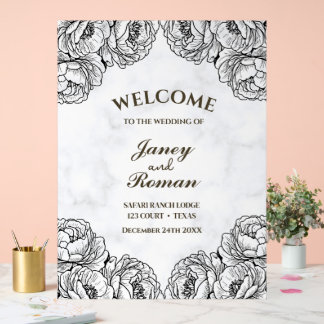 Elegante Peonies Moderne und minimalistische Hochz Acrylschild