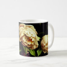 Elegante Peonies & Rose Kaffee Tasse