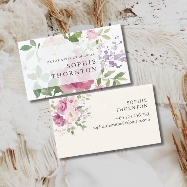 Elegante Peonies Visitenkarte (Von Creator hochgeladen)