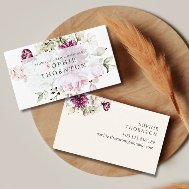 Elegante Peonies Visitenkarte (Von Creator hochgeladen)