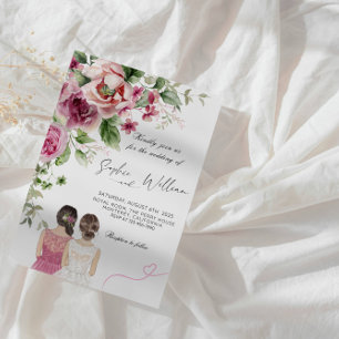 Elegante Peony and Rose Floral Wedding Party Einladung