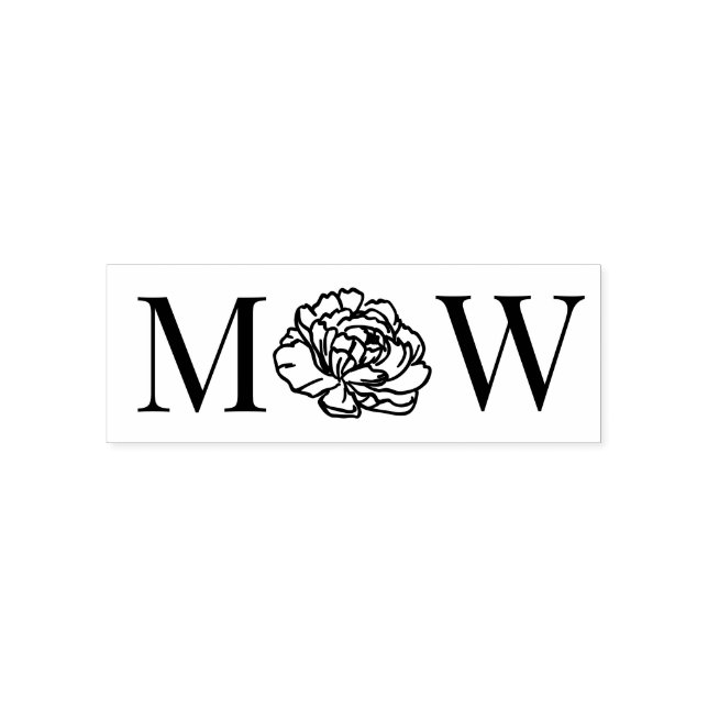 Elegante Peony Blume 2 Ursprüngliches Hochzeitskup Permastempel (Design)