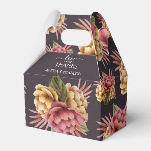 Elegante Peony-Blume auf Lila Brown Geschenkschachtel