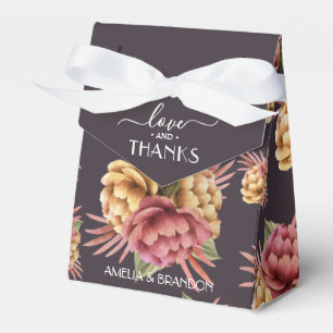 Elegante Peony-Blume auf Lila Brown Geschenkschachtel