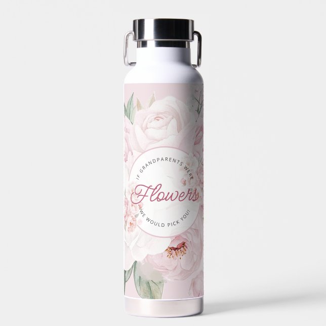 Elegante Peony Blume Großeltern Wir wählen Sie aus Trinkflasche (Vorne)