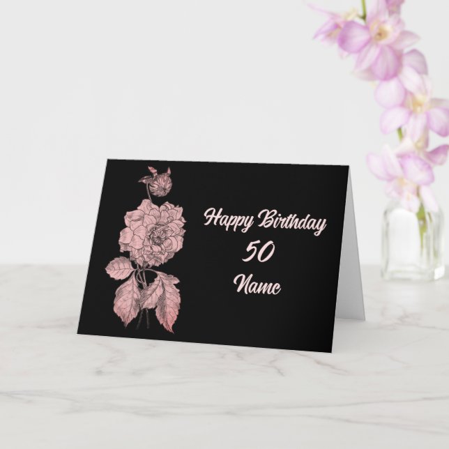 Elegante Peony Blume Personalisiert Geburtstag Karte (Orchidee)