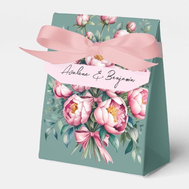 Elegante Peony Bouquet Geschenkschachtel (Vorderseite)