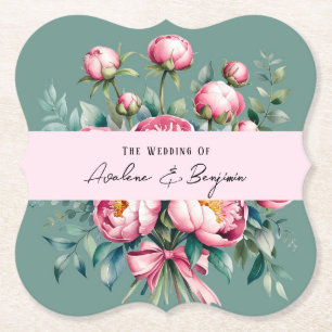 Elegante Peony Bouquet Untersetzer
