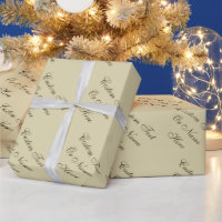 Elegante Pergamentcreme, Bis zu 5 Worte Gold Schri