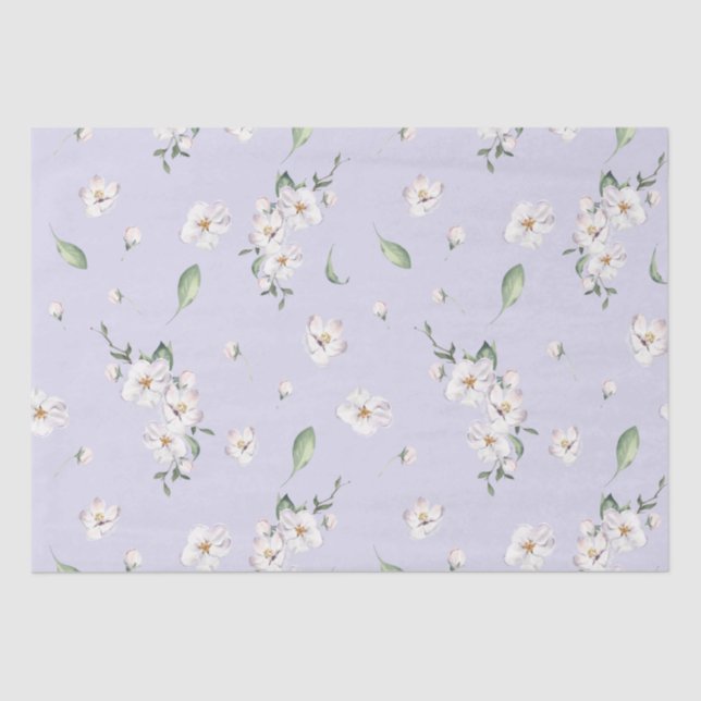 Elegante Periwinkle Spring Wasserfarben Seidenpapier (Vorderseite)