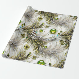 Elegante Perle mit grünen und goldverwirbelten Fed Geschenkpapier