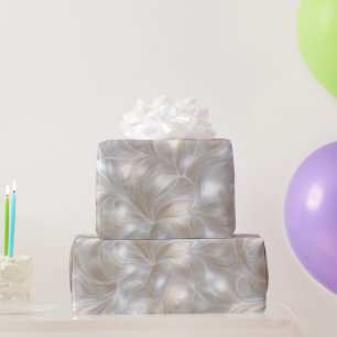 Elegante Perle Silber Frost Glanz Abstraktes Muste Geschenkpapier