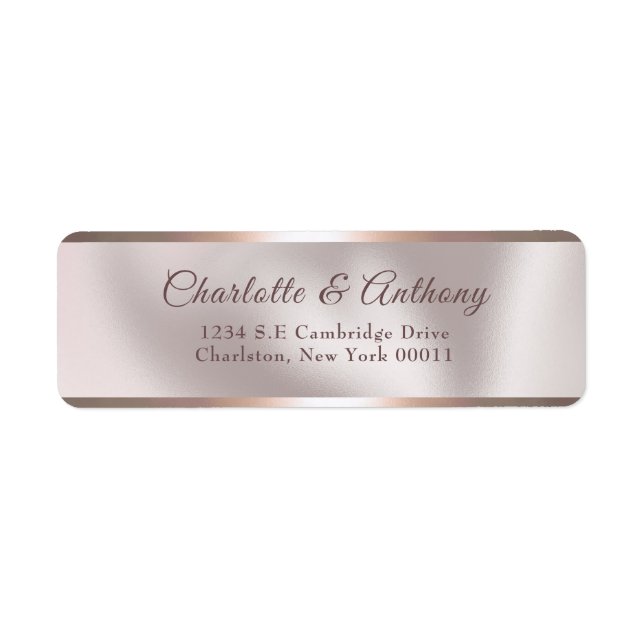 Elegante Perle und Rose Goldene Imitate Hochzeit (Vorne)