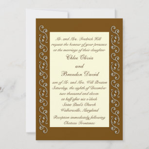 Elegante Perlen auf Elfenbeinhochzeit Einladung