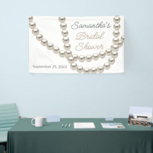 Elegante Perlen-Halskette Brautparty Banner