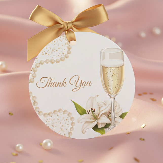 Elegante Perlen & Prosecco-Brautparty-Geschenkanhä Geschenkanhänger (Von Creator hochgeladen)