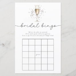 Elegante Perlen & Prosecco Bridal Bingo Game Card