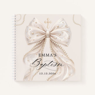 Elegante Perlen-Schleife Baby Mädchen Notizbuch