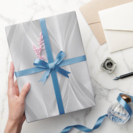Elegante Perlen Silber Frost Glanz Abstrakte Muste Geschenkpapier
