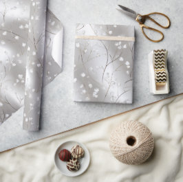 Elegante Perlen Silber Frost Glanz Abstraktes Must Geschenkpapier