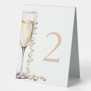 Elegante Perlen und Brautparty-Register Tischaufsteller