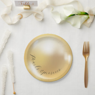 Elegante Perlen und Prosecco-Brautdusche  Pappteller