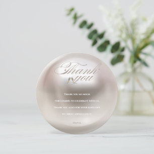 Elegante Perlen und Prosecco-Junggesellinnenabschi Dankeskarte