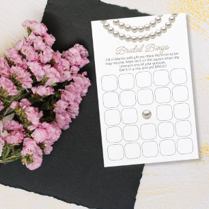 Elegante Perlenhalsketten Brautparty Bingo Game